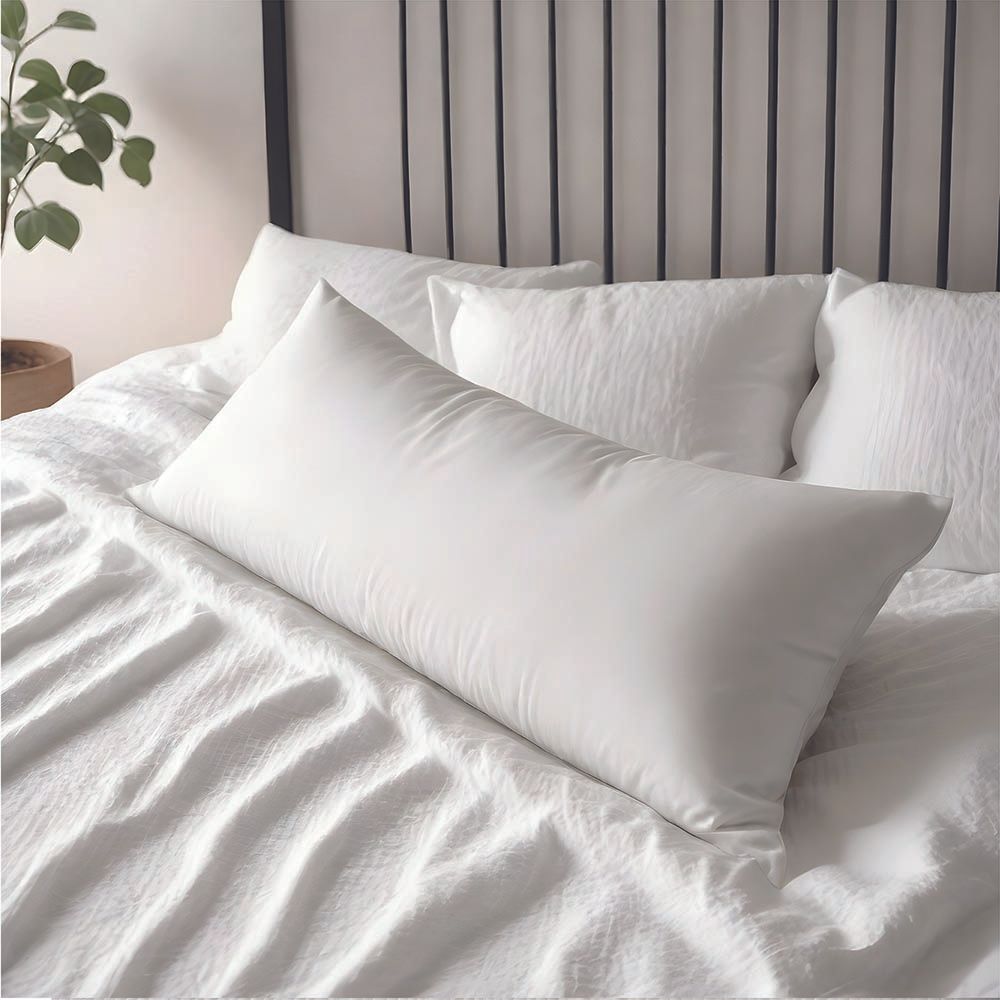 Cotton Home - Microfiber Pressed Ultra Soft Long Pillow - 45x145cm - White