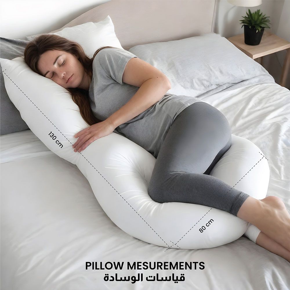 Cotton Home - Super soft Fabric Lightweight Maternity Pillow - 80x130cm - White