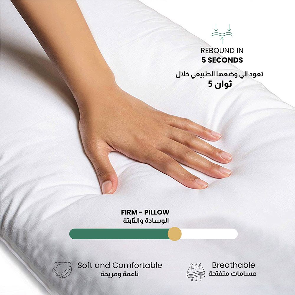 Cotton Home - Super soft Fabric Lightweight Maternity Pillow - 80x130cm - White