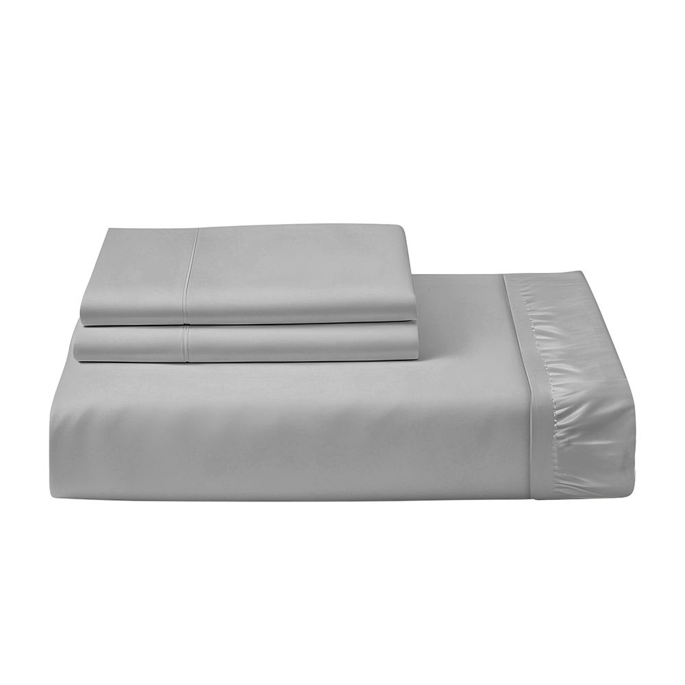 Cotton Home - Super King Size Fitted Bedsheet With 2 Pillow Case - Grey