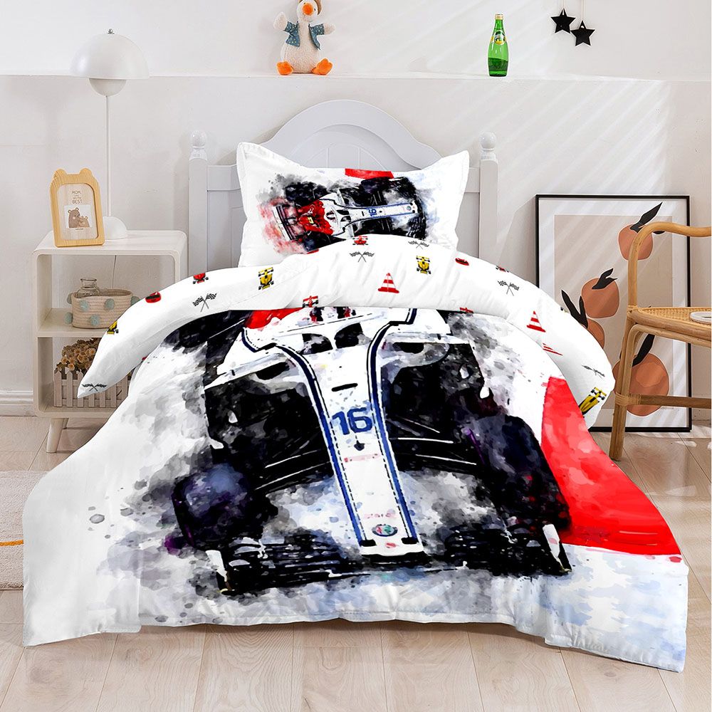 Cotton Home - Sports Car Duvet Cover Set For Kids - Pack of 3 - White