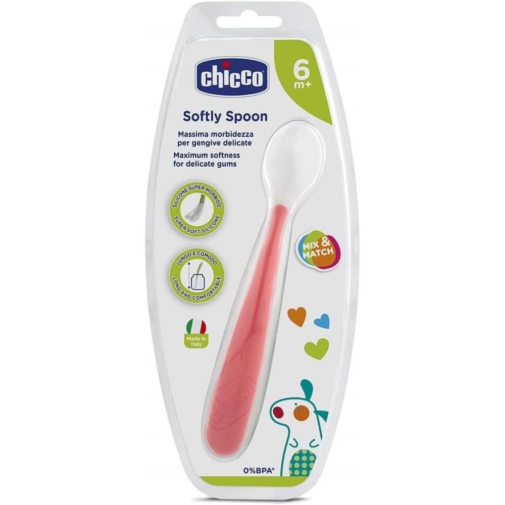 Chicco - Soft Silicone Spoon - Red