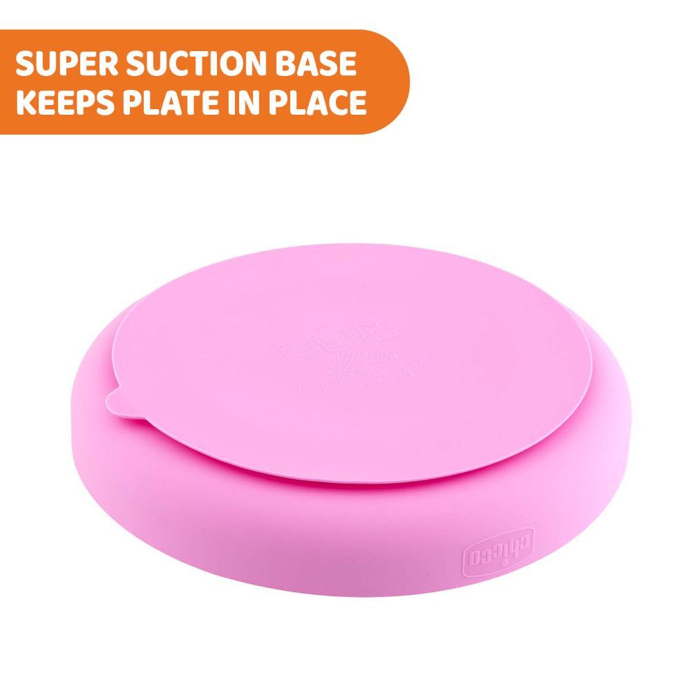 Chicco - Easy Menu Silicone Plate w/ Suction Cup - Pink