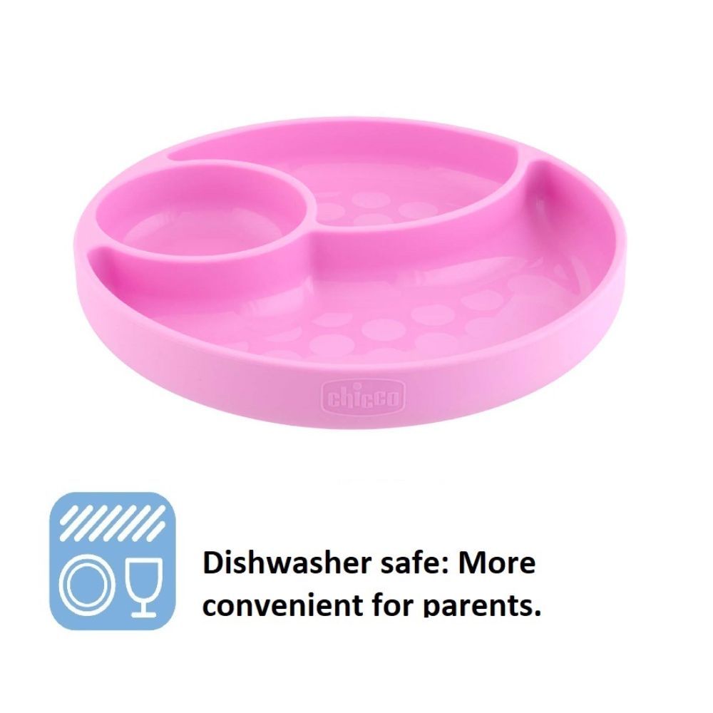 Chicco - Easy Menu Silicone Plate w/ Suction Cup - Pink