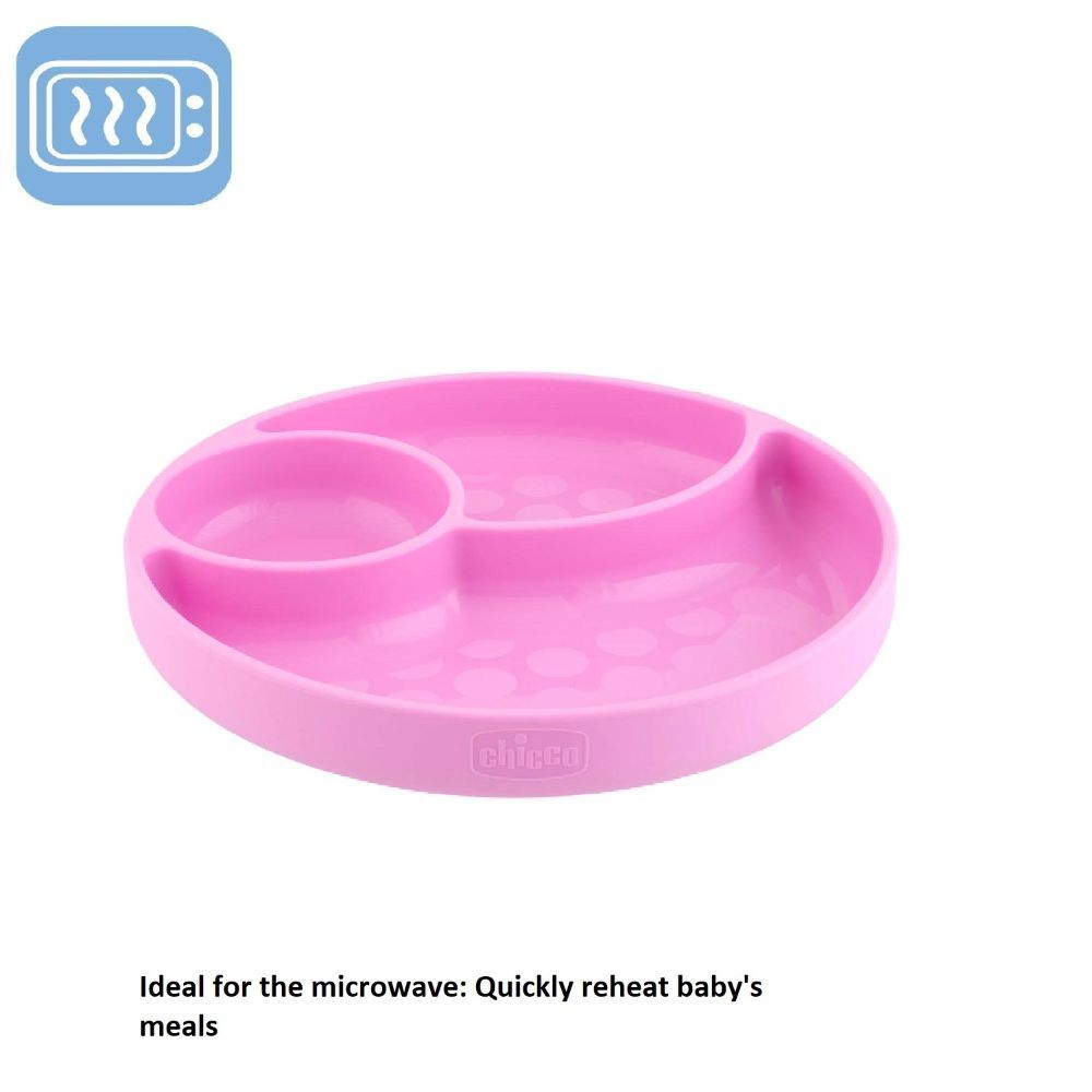 Chicco - Easy Menu Silicone Plate w/ Suction Cup - Pink