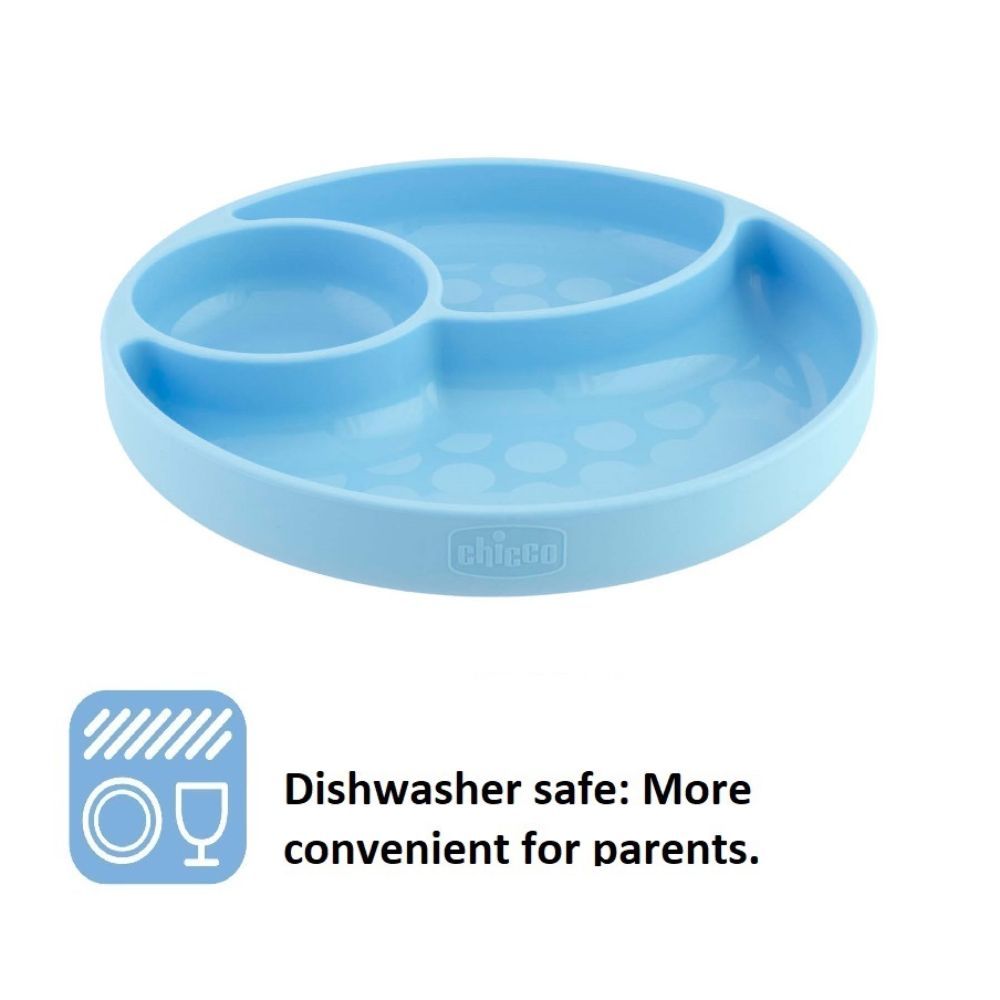 Chicco - Easy Menu Silicone Plate w/ Suction Cup - Blue