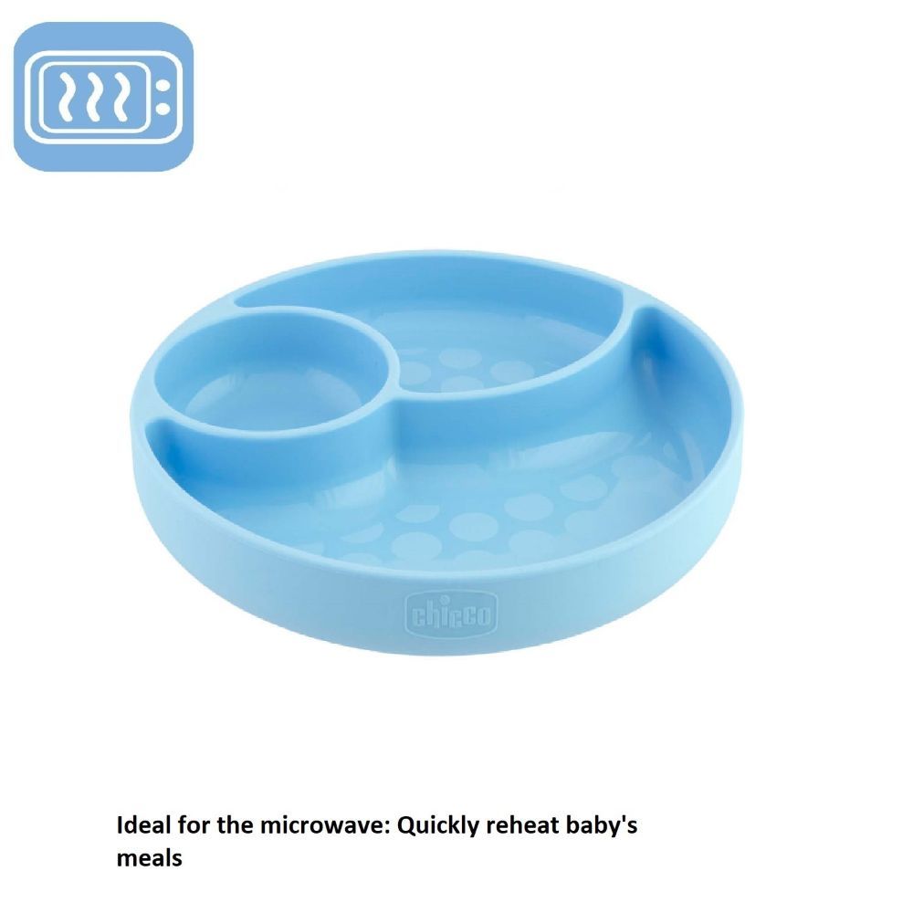 Chicco - Easy Menu Silicone Plate w/ Suction Cup - Blue