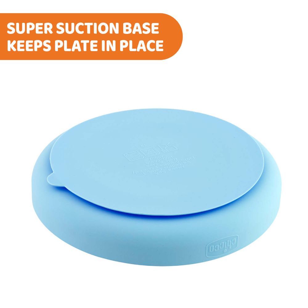 Chicco - Easy Menu Silicone Plate w/ Suction Cup - Blue