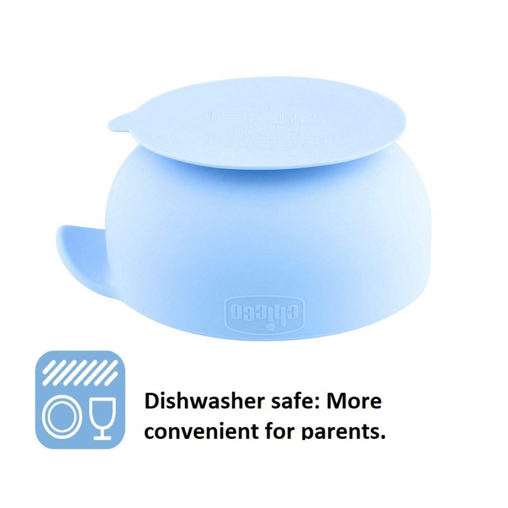 Chicco - Easy Bowl Silicone - Light Blue