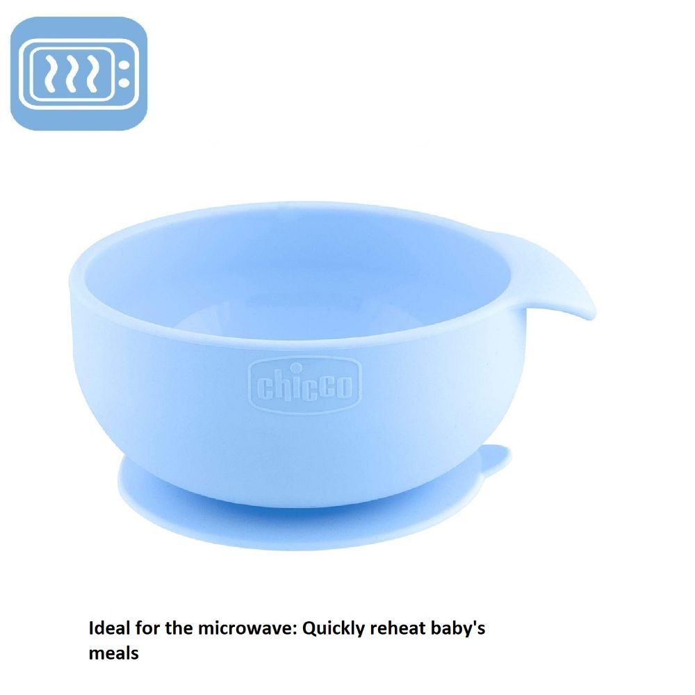 Chicco - Easy Bowl Silicone - Light Blue