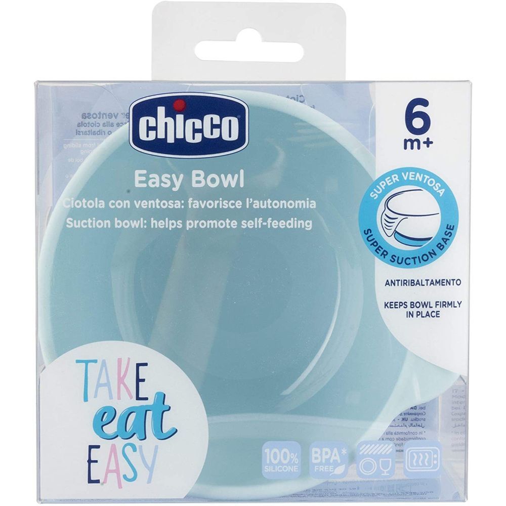 Chicco - Easy Bowl Silicone - Light Blue