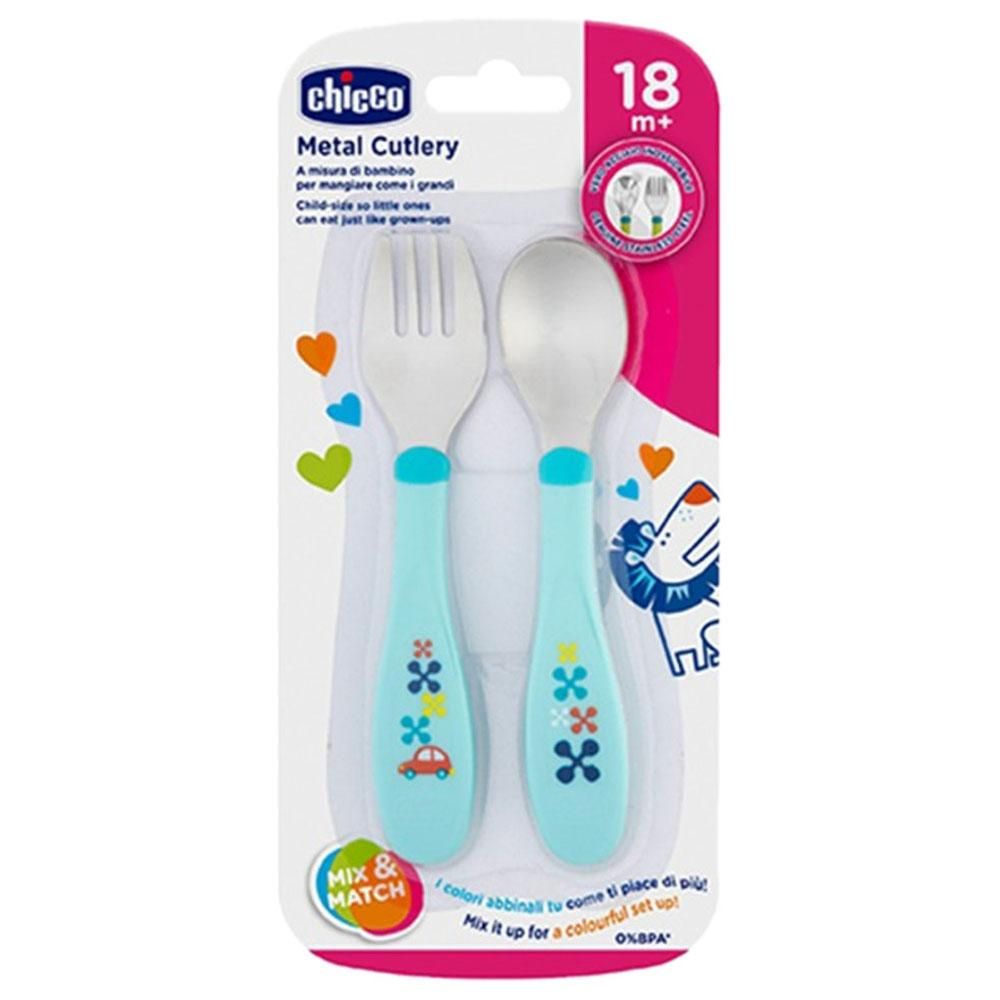 Chicco - Baby Boy's Metal Cutlery 18m+ - Blue