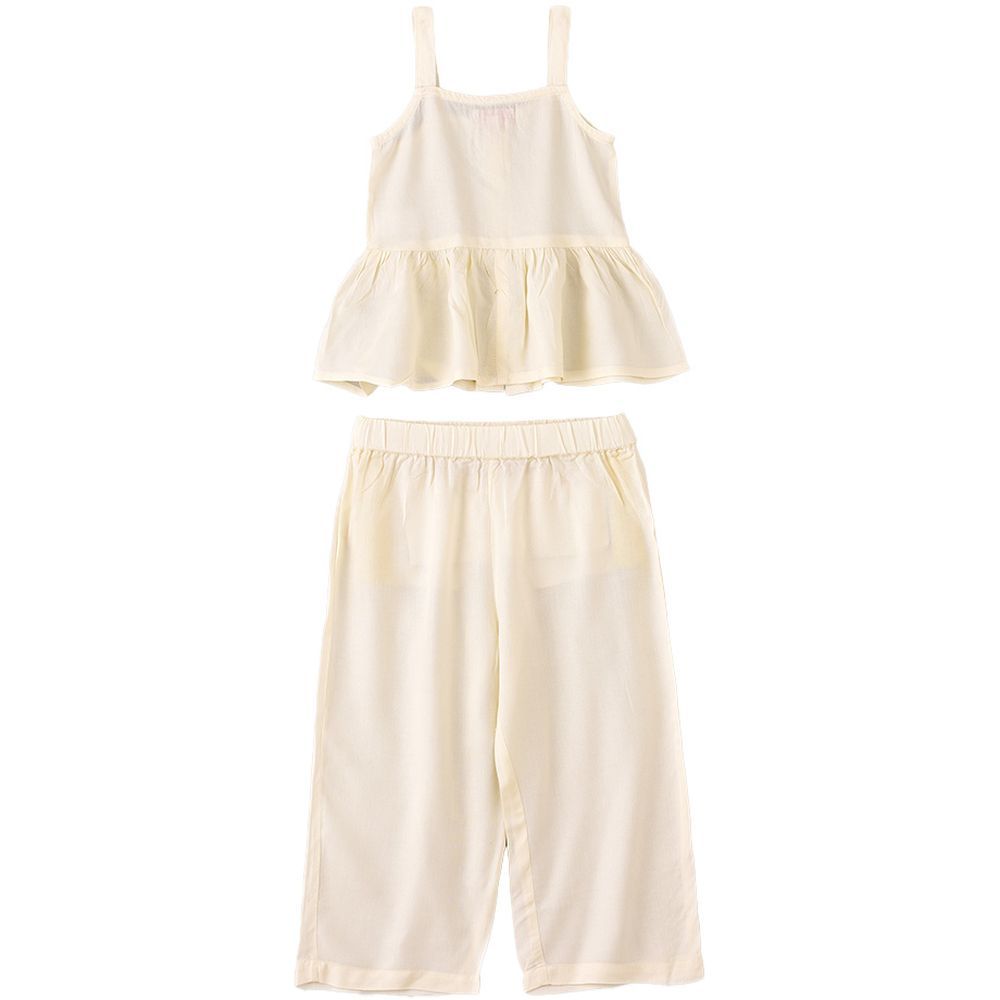 Jelliene - 2pc-Set - Solid Pyjama Set - Beige