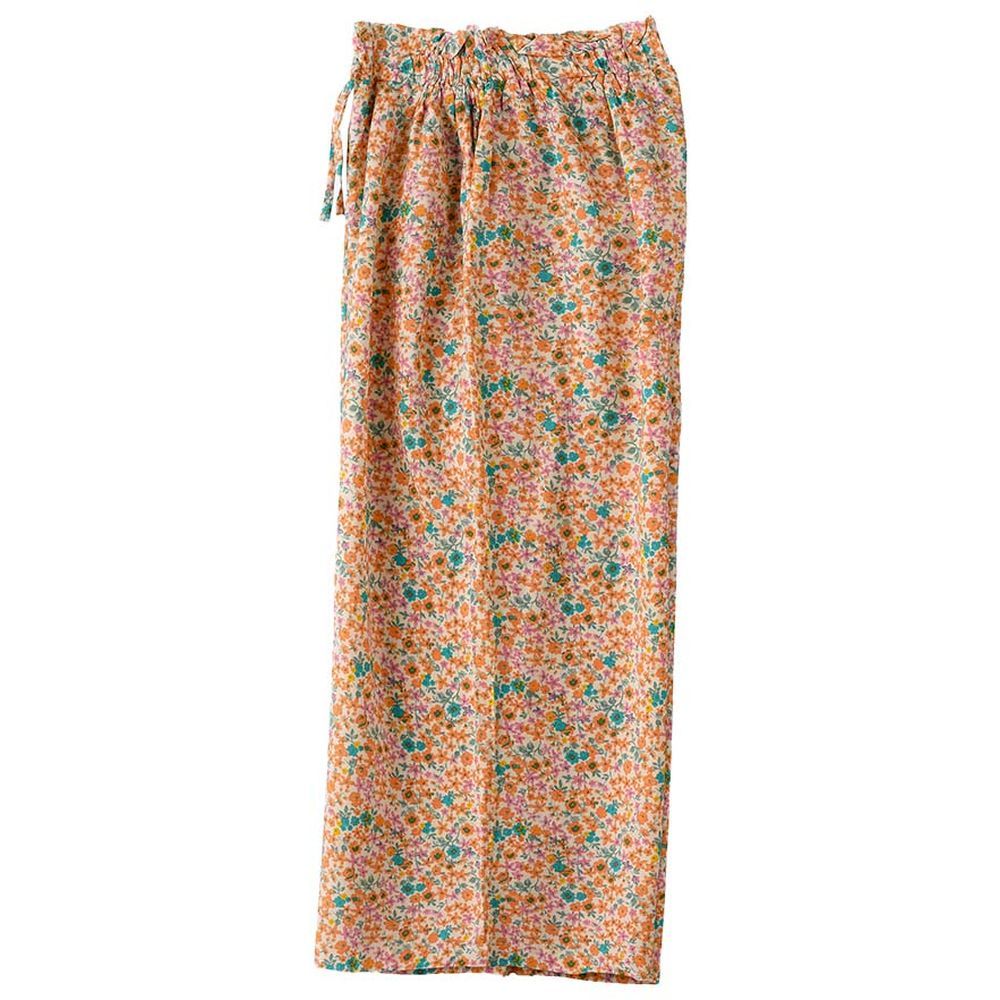 Jelliene - Flower Printed Woven Bottom Pants - Pink