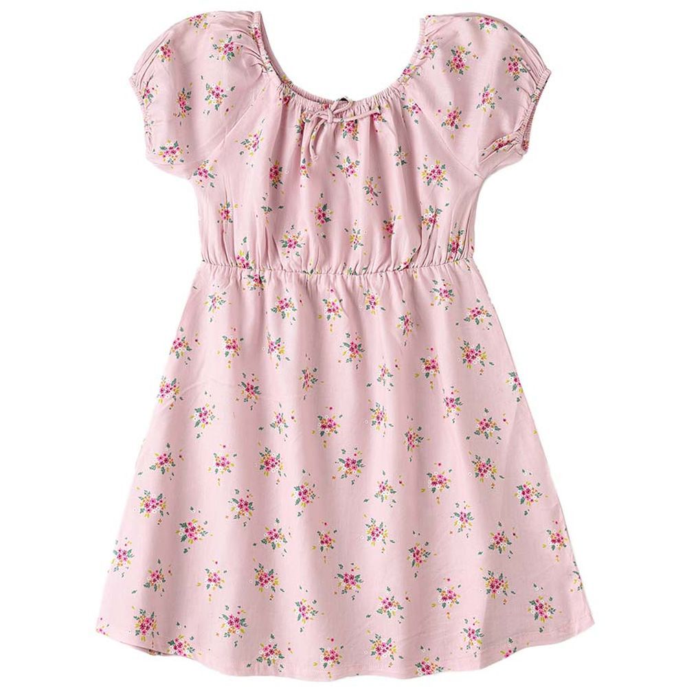 Jelliene - Flower Printed Woven Dress - Pink