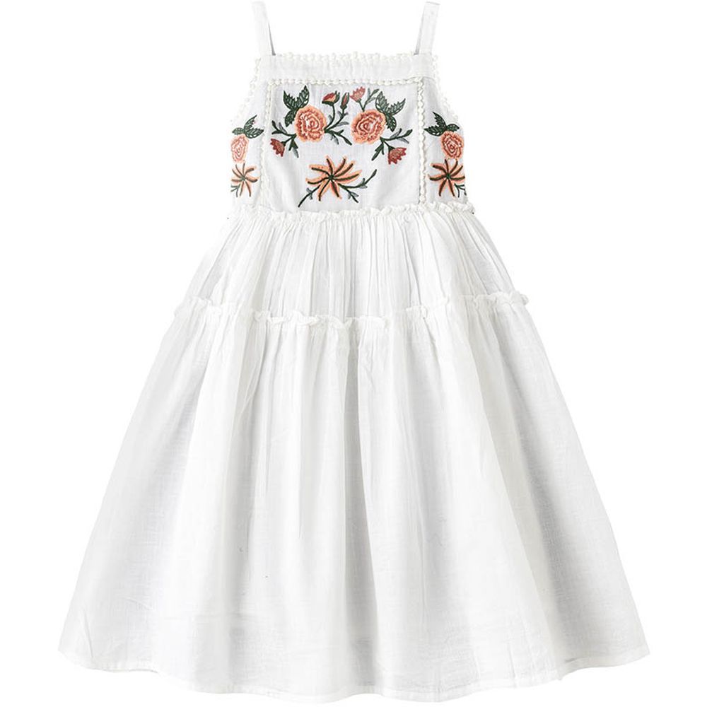 Jelliene - AOP Woven Dress - White_8-9Y