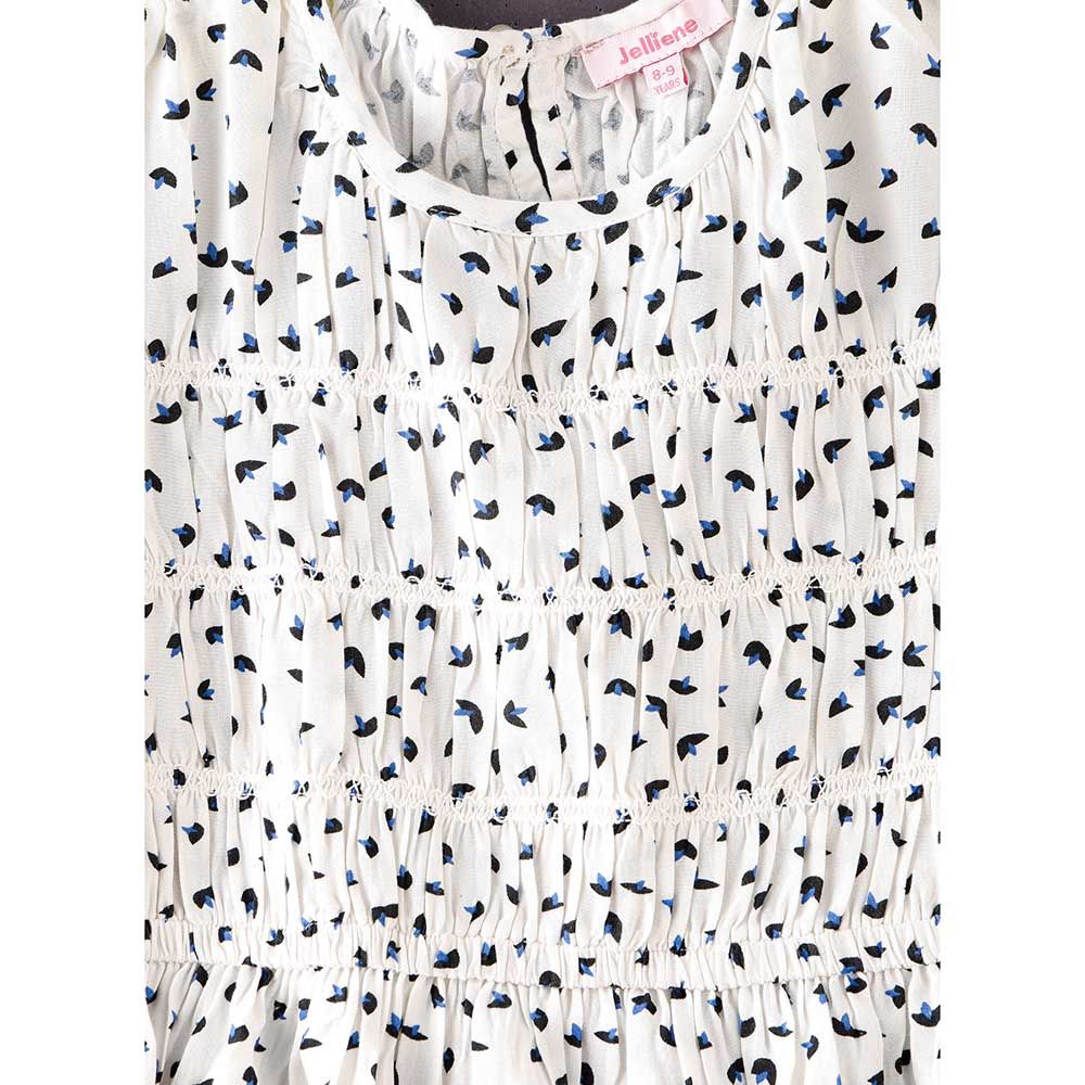 Jelliene - Girls Printed Soft Viscose Dress - White