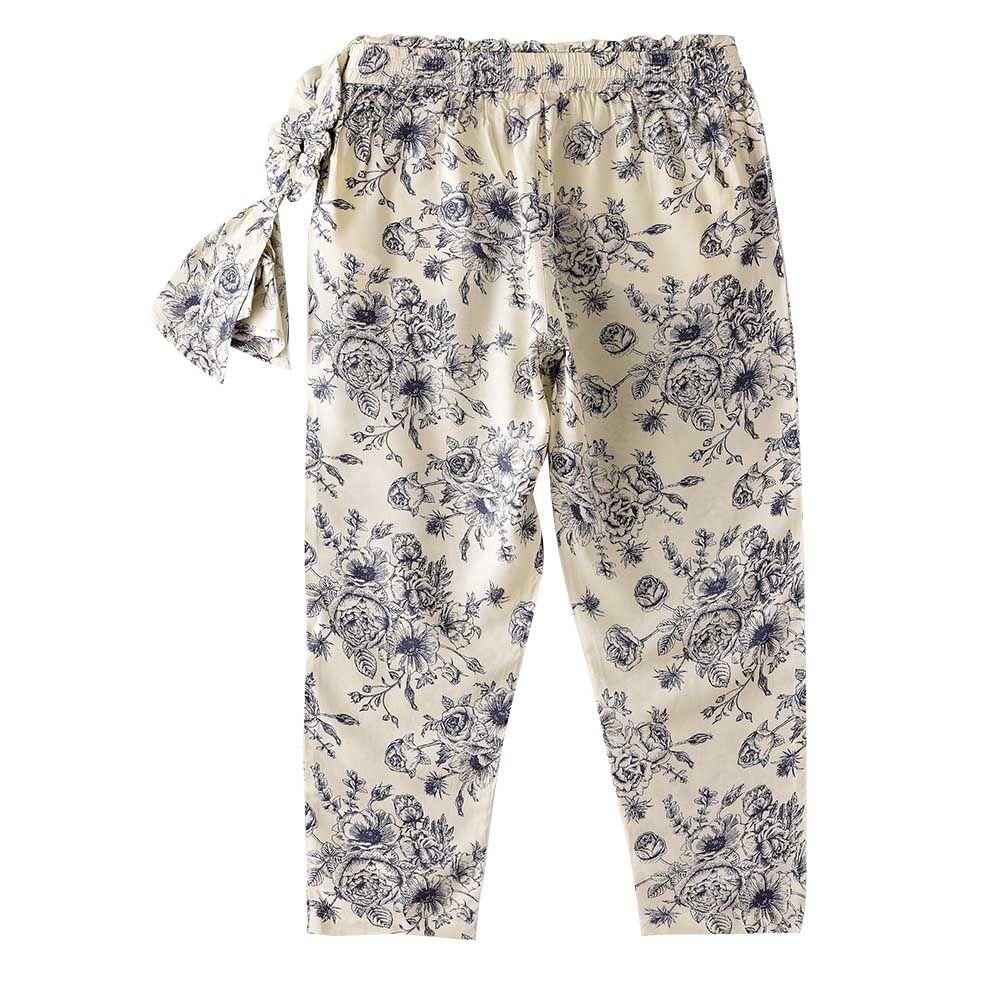 Jelliene - Girls Printed Soft Viscose Pants - Blue