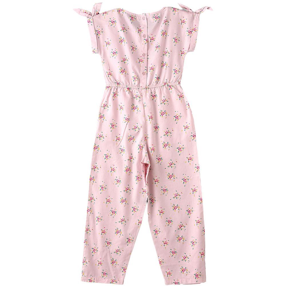 Jelliene - Flower Printed Woven Jumpsuit - Pink