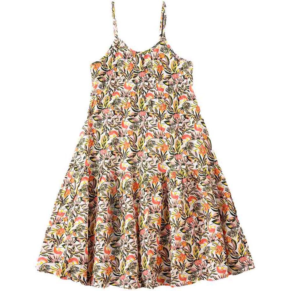 Jelliene - Sleevless Flower Print Woven Dress