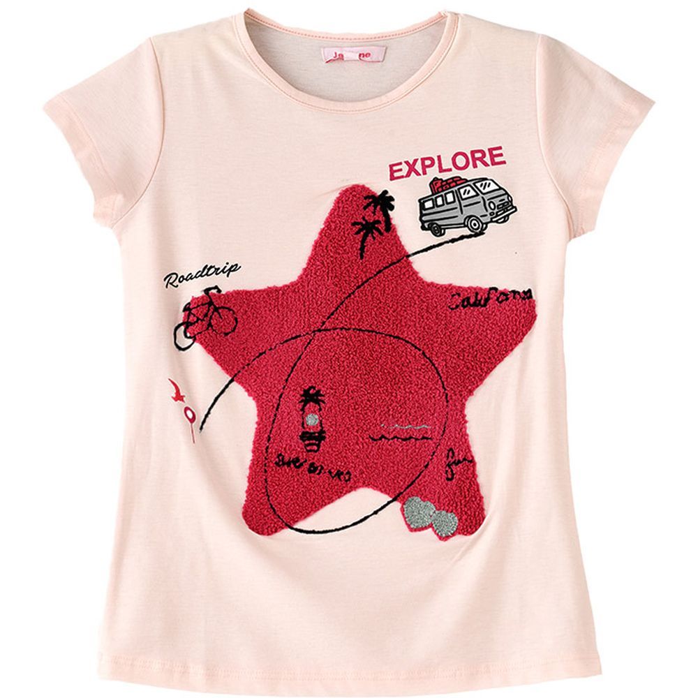 Jelliene - Girl's Knit Top With Embroidery - Pink_8-9Y