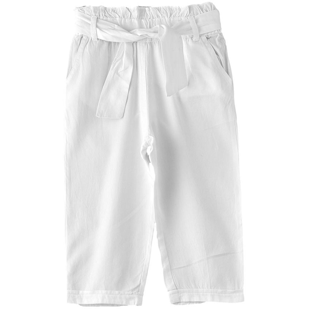 Jelliene - Girl's Soild Woven Pant - White