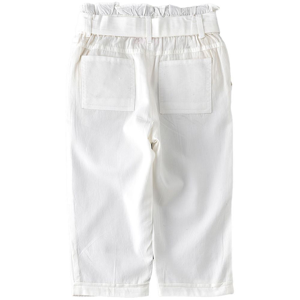 Jelliene - Girl's Soild Woven Pant - White