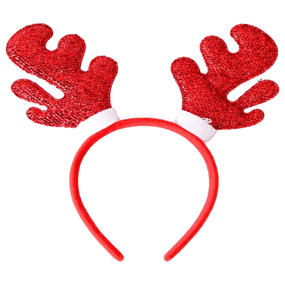 Brain Giggles - Christmas Reindeer Headband w/ Antler - Red