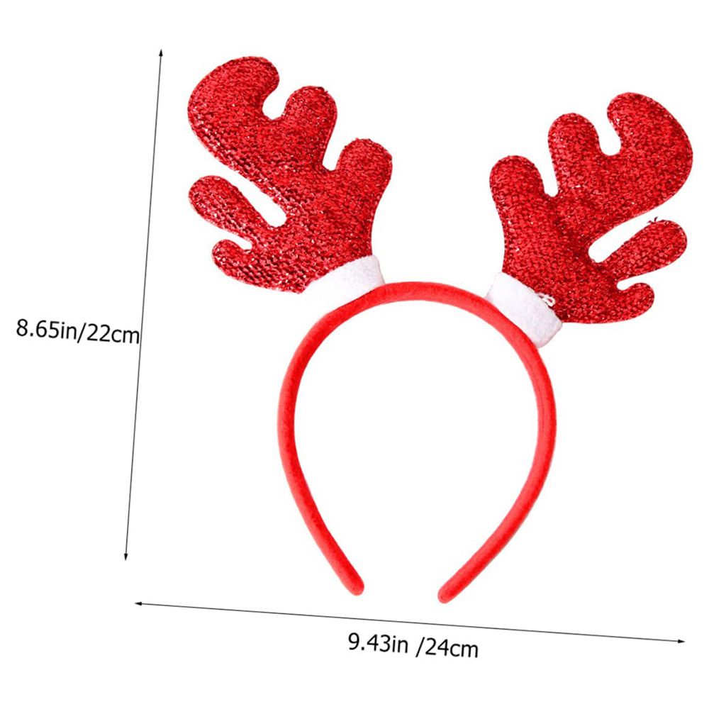 Brain Giggles - Christmas Reindeer Headband w/ Antler - Red