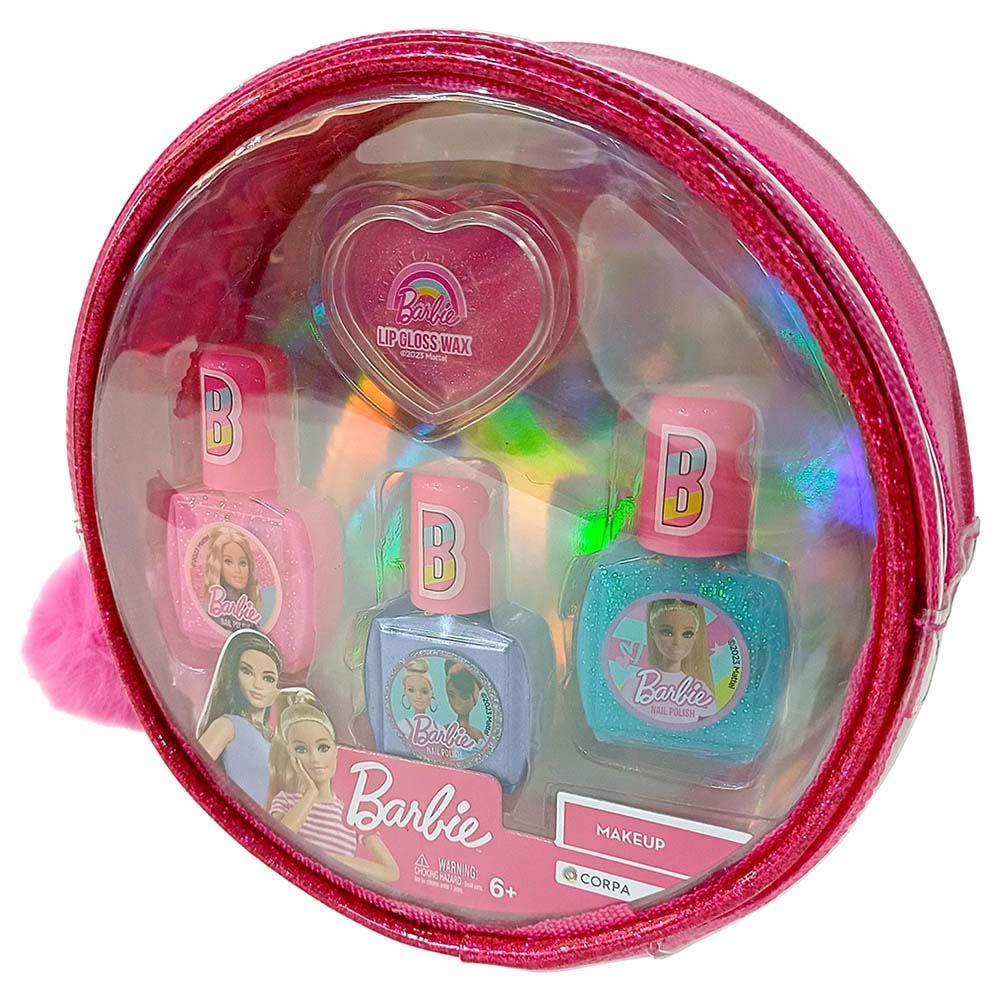 Barbie - Makeup Set PVC Pouch With Nail Polish And Lip Gloss