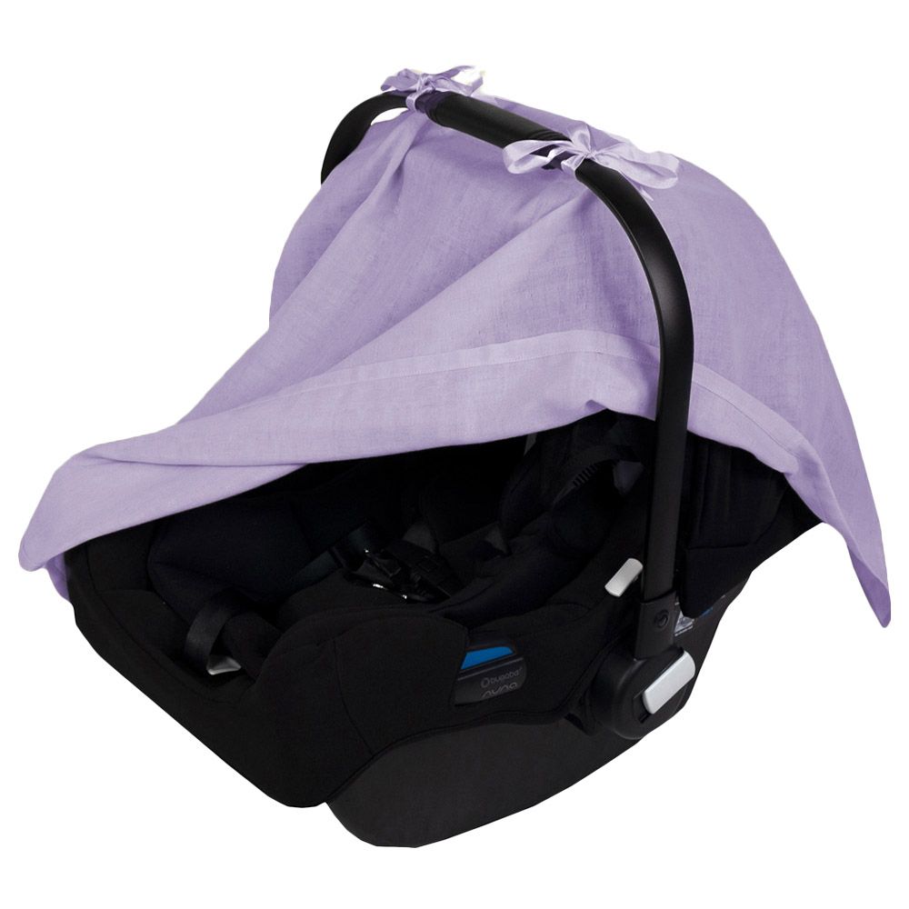 Me - Crinkle Muslin Organic Car Seat Suncover - Purple