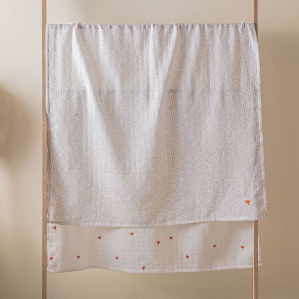 Casadora Baby - Muslin Swaddle Blanket - Pack of 2 - Cool Fox