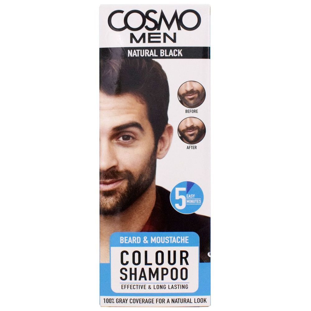 Cosmo - Beard & Moustache Colour Shampoo - Natural Black - 180ml