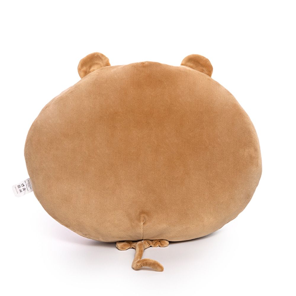 Toto Toys - Plush Cushion - Bear Face - Brown - 40 cm