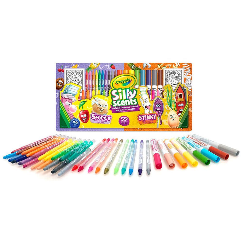 Crayola - Sweet & Stinky Silly Scents Colouring Activity Set - 55pcs