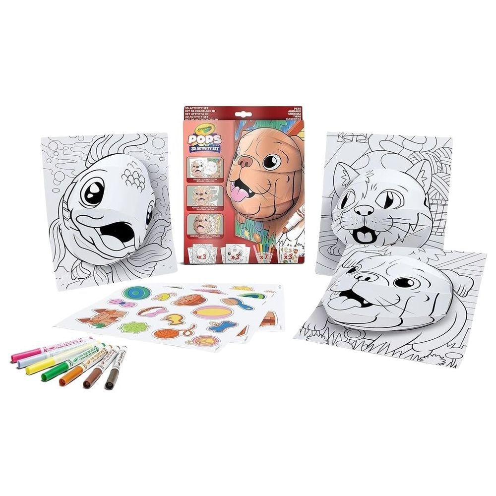 Crayola - Pops 3D Colouring Kit - Pets