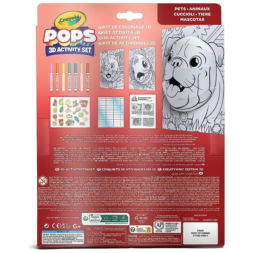 Crayola - Pops 3D Colouring Kit - Pets