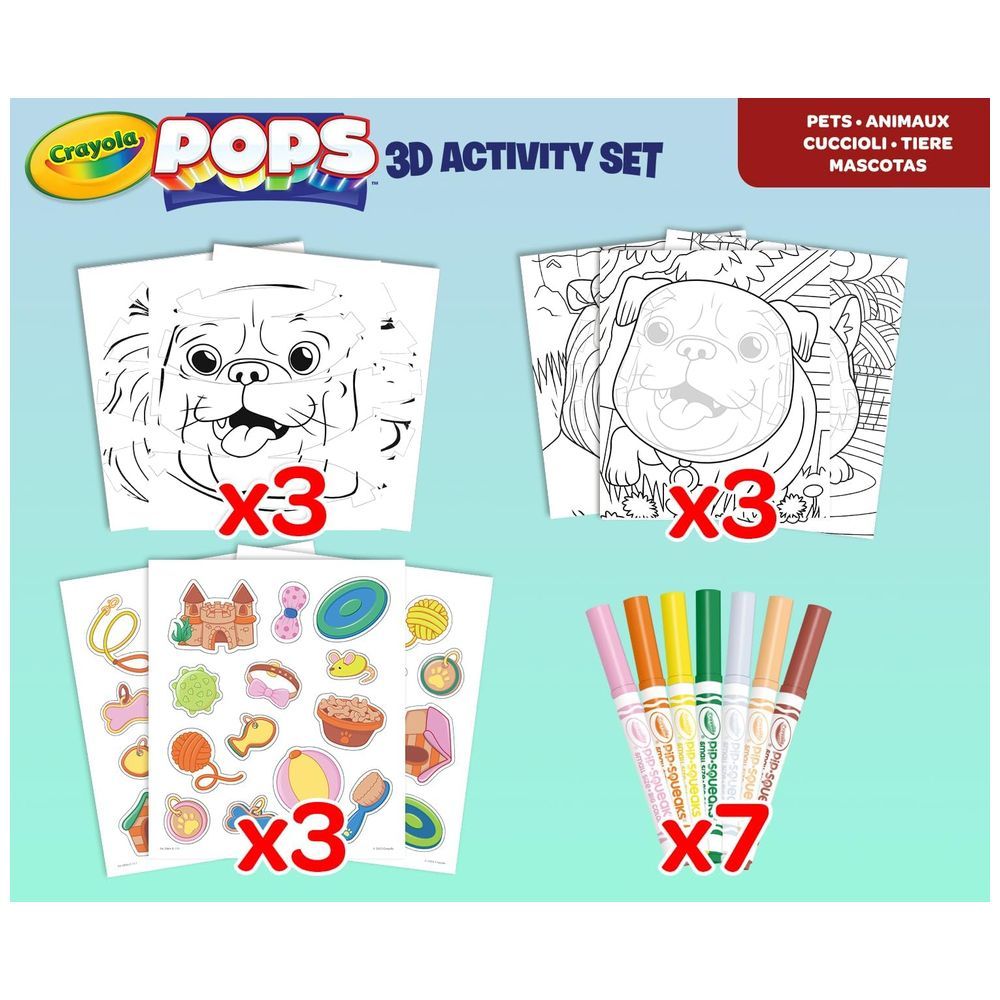 Crayola - Pops 3D Colouring Kit - Pets