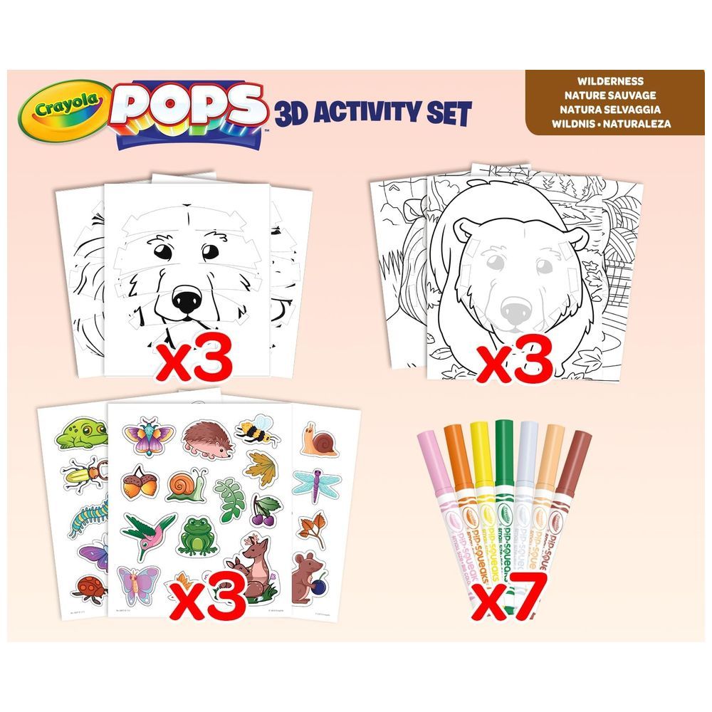 Crayola - Pops 3D Colouring Kit - Wilderness