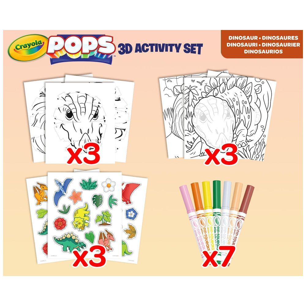 Crayola - Pops 3D Colouring Kit - Dinos