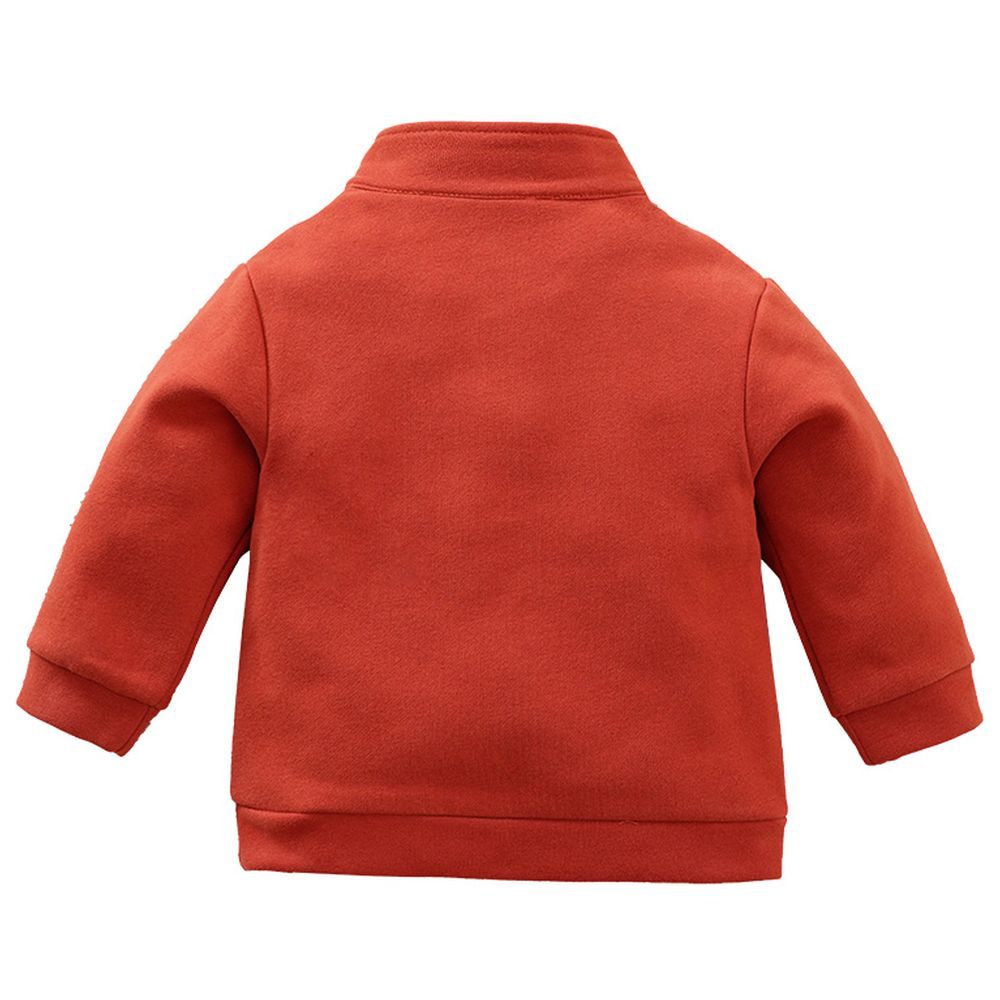 Sugar Rush - Solid High-Neck Full Sleeves Sweatshirt - Red