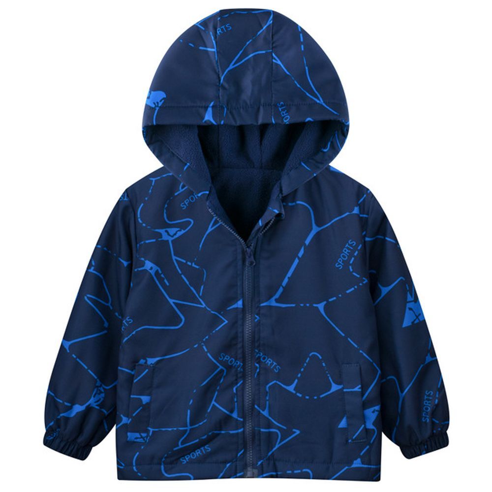 Sugar Rush - Printed Regular Hoodie Full Sleeves Jacket - Blue