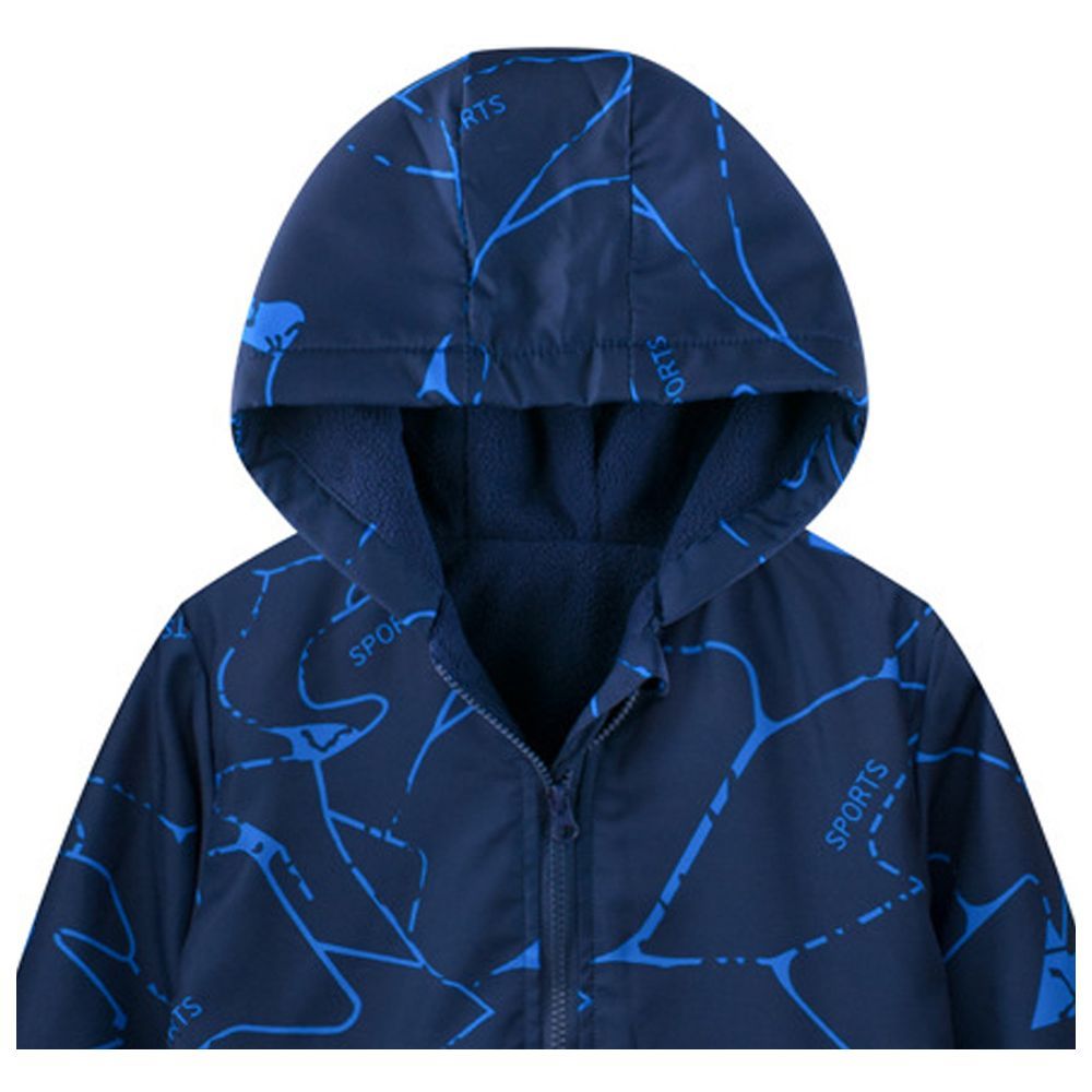 Sugar Rush - Printed Regular Hoodie Full Sleeves Jacket - Blue