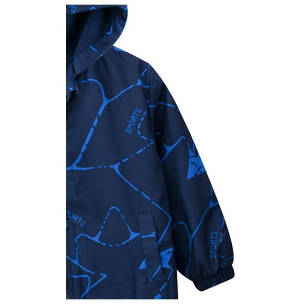 Sugar Rush - Printed Regular Hoodie Full Sleeves Jacket - Blue