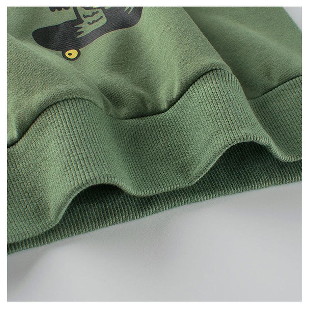 Sugar Rush - Regular Round Neck Full Sleeves Sweatshirt - Green