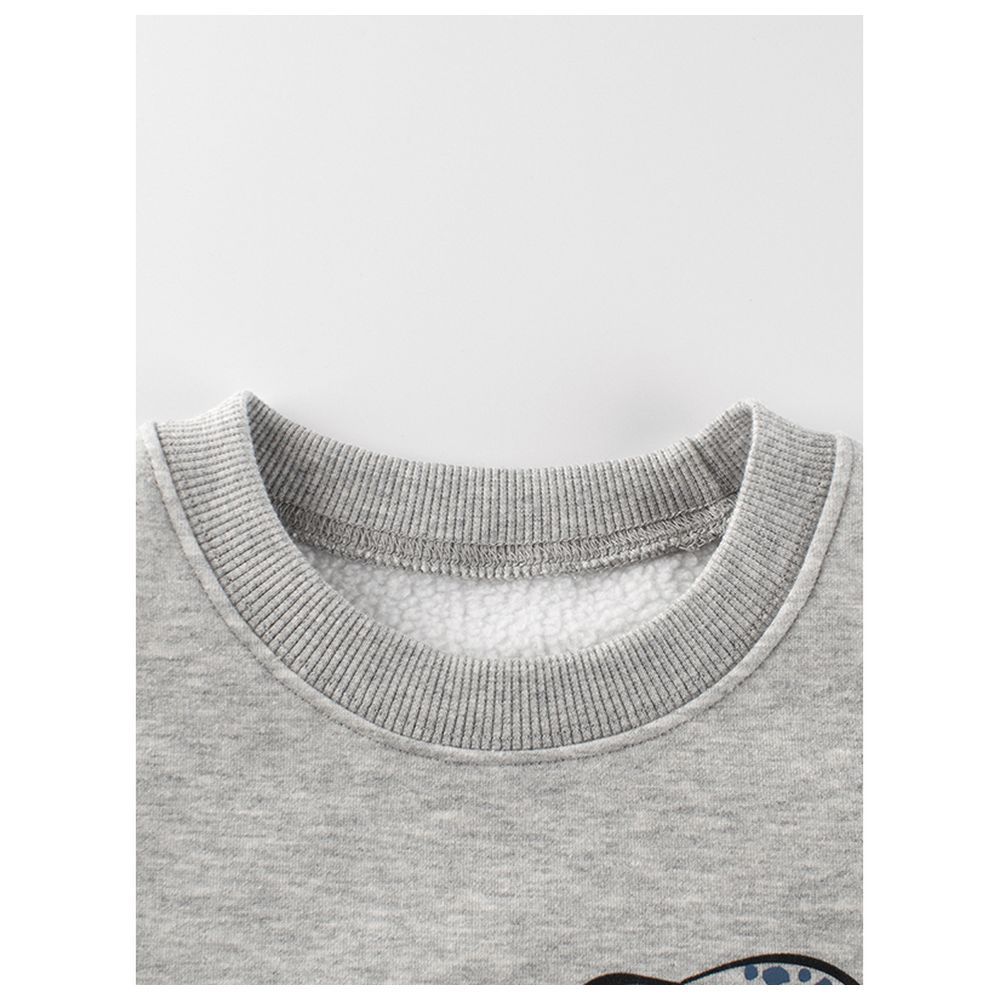 Sugar Rush - Regular Round Neck Full Sleeves Sweatshirt - Grey