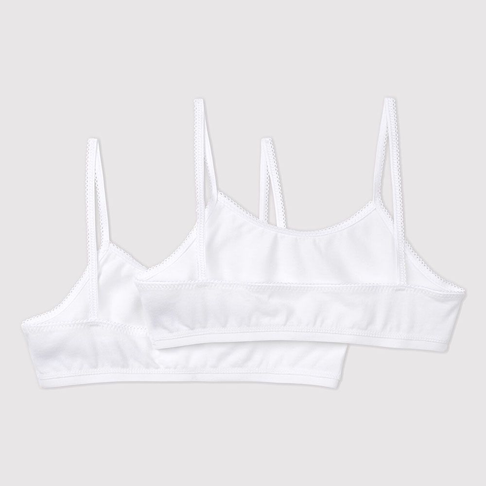 Petit Bateau - 2Pc-Set - Girls Bralettes - White