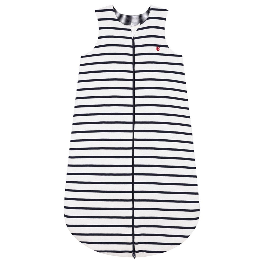 Petit Bateau - Stripy Cotton Sleeping Bag - White/Blue