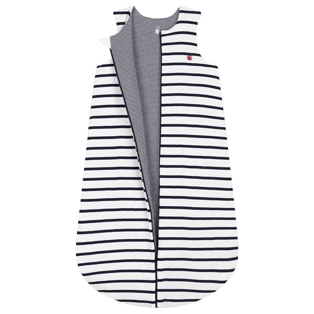 Petit Bateau - Stripy Cotton Sleeping Bag - White/Blue