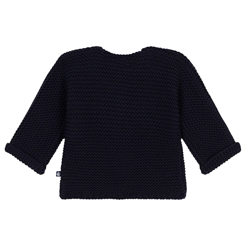 Petit Bateau - Baby's Moss Stitch Knit Cardigan - Blue